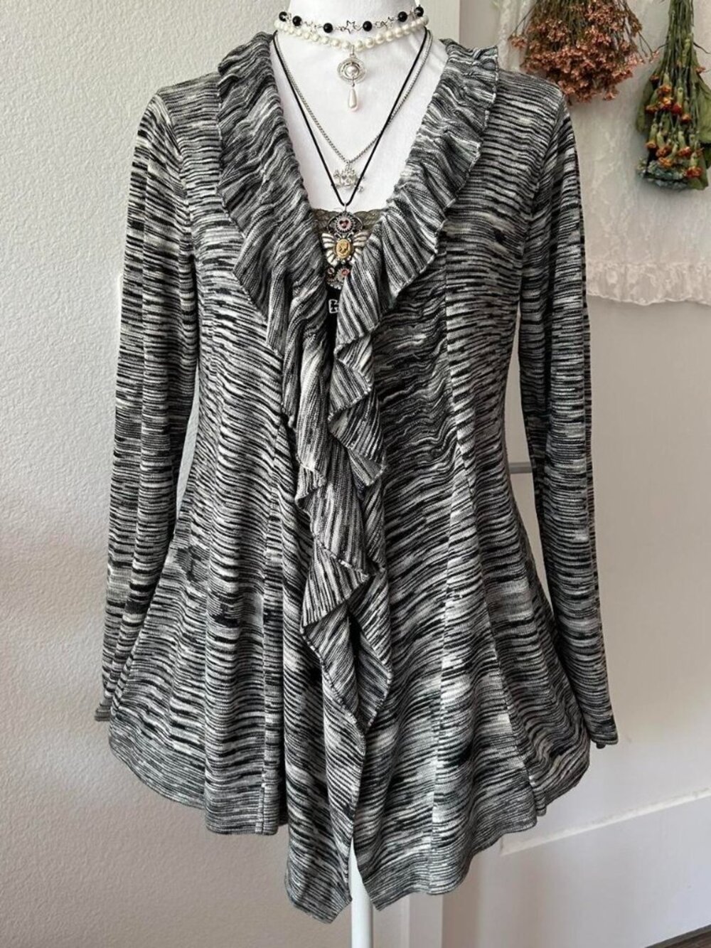 Y2K Alfani Gray Long Sleeve Open Cardigan